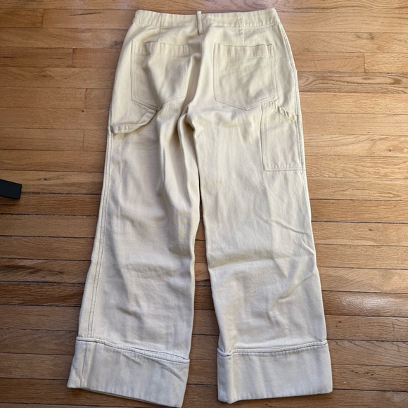 Zara Butter Yellow Cream Wide-Leg Pants - Picture 10 of 14